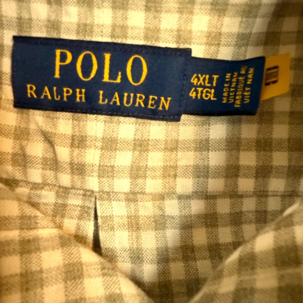 Ralph Lauren Polo 4X 4XB men’s button down checked shirt cotton EUC 4XL - Picture 3 of 6